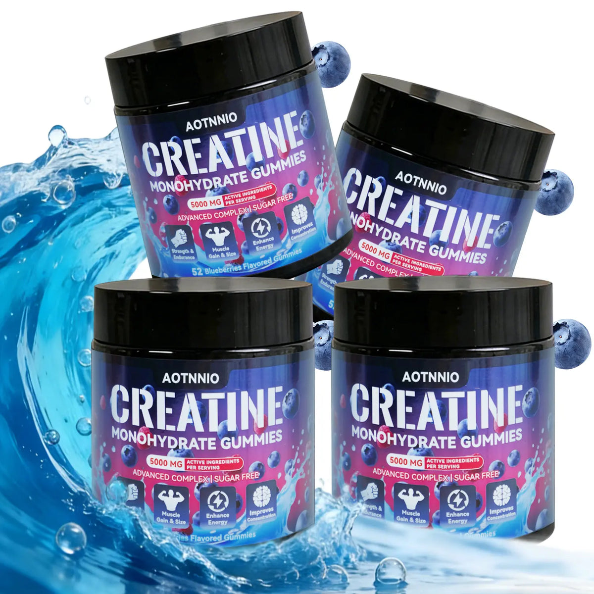Creatine Monohydrate Andcarnitine Gummies - Energy Boost, Fitness Supplement - Sugar-Free