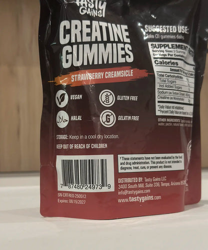 Tasty Gains Creatine Gummies (3Rd Party Lab Tested)