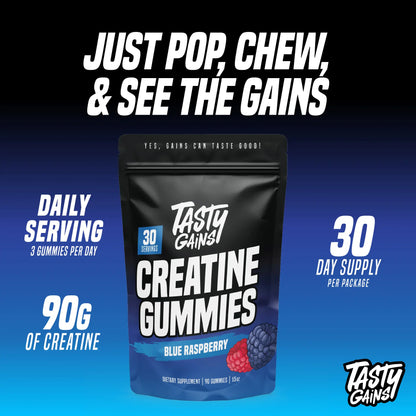 Tasty Gains Creatine Gummies (3Rd Party Lab Tested)